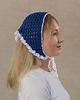 apaszki Szydełkowa chustka bandana bawełna organiczna z falbanką letnia niebieska 2
