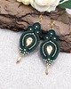 kolczyki soutache Verra kolczyki sutasz złoto zielone wiszące z kryształkami 2