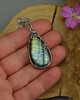 wisiory Duży wisior kolorowy labradoryt wire wrapping 4