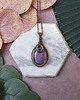 wisiory Miedziany wisiorek wire wrapping z purpurytem i ametystem #479 1