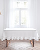 obrusy i serwetki Lniany obrus z falbanką  heavy linen PURE WHITE 2
