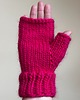 rękawiczki damskie Mitenki wełniane - magenta 5