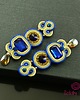 kolczyki soutache Beż, złoto i szafir - kolczyki sutasz 3