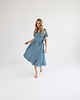 sukienki midi damskie Lniana Sukienka JASMINE DUSTY BLUE 1