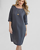 sukienki midi damskie Lniana Sukienka PEONY CHARCOAL 4