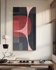 obrazy ZAKROCKA ATELIER obrazy do salonu modernistyczne 80x160cm - buraczek i beż 2
