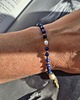 bransoletki z kamieni naturalnych Niebieska bransoletka z lapis lazuli i pereł 2