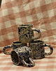 kubki i filiżanki Duży kobaltowy kubek ceramiczny w ciapki. Ceramika ręcznie robiona 4