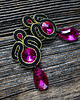 kolczyki soutache Róż, czerń i złoto-  kolczyki soutache 4