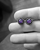 kolczyki srebrne Srebro z cyrkonią - kolczyki AMETHYST oksydowane 3