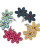 kolczyki soutache KolczykI kwiaty - niebieski, pomarańczowy 2