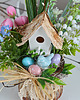 ozdoby wielkanocne Wielkanocny stroik  z niebieskim ptaszkiem 2