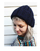 czapki damskie Granatowa czapka beanie z wełną 4