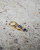 kolczyki pozłacane Kolczyki koła srebrne pozłacane z niebieską kropelką cyrkonia DROPLET BLUE 2
