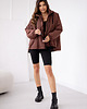 kurtki damskie Brązowa Kurtka Wiosenna z Rozcięciami 2