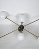 lampy wiszące Żyrandol Stilnovo vintage lata 60. mosiądz szkło 6xE14 1