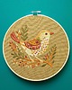 Ozdoby na ścianę Ptaszek folk - haft w tamborku 20 cm 5