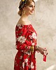 sukienki maxi damskie CZERWONA SUKIENKA W kwiaty 1