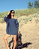 swetry damskie  Sweter handmade oversize  blue z wełną 1