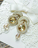 Biżuteria ślubna Elaine - beżowe kolczyki soutache 1