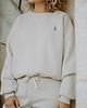 bluza bez kaptura damska Bluza Basic oversize beżowa 5