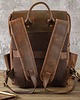 plecaki Brązowy Tornister Skórzany Vintage z Klapą na Laptopa 15" Belveder BL057 4