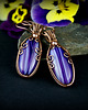 kolczyki wire wrapping Kolczyki z fioletowymi agatami 2