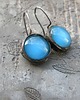 kolczyki wire wrapping Świetlisty niebieski- kolczyki 1