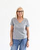 t-shirt damskie LEGWAN Damska Koszulka Szara z Dekoltem w Serek 100% Wełny Merino RWS 3