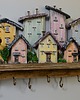 wieszaki Kolorowy drewniany wieszak na klucze dekoracyjny wieszak ścienny 1