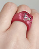 pierścionek z żywicy Różowy pierścionek z cyrkonią 8