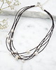 chokery Choker z pereł i czarnego rzemienia Natural 1