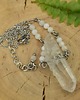 naszyjniki - inne Naszyjnik Talizman kryształ górski i kamienie księżycowe wire wrapping 4