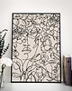 plakaty Plakat - kobieta, kwiaty, line art 2