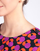 topy damskie Czarno różowa bluzka, top w stylu retro w kropki 2