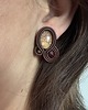 kolczyki soutache Kolczyki sutasz czekoladowy brąz z ornamentem na sztyft 1
