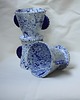 czajniki i dzbanki Ceramiczny dripper w kobaltowe ciapki i dzbanuszek. Ceramika ręcznie robiona 2