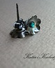 kolczyki wire wrapping Kwiatuszki Blue Zircone 4
