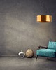 lampy wiszące Złoty żyrandol do salonu w stylu glamour HAJFA MIRROR kloszem 30 cm 2