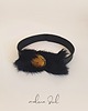 chokery CHOKER czarny ze skóry, skóra naturalna złota broszka futro Glamour 3
