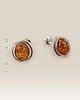 kolczyki z kamieniami Kolczyki srebrne z bursztynem koniakowym 14x10mm 1