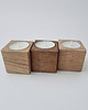 świeczniki i świece Zestaw 3 świeczników drewnianych z litego dębu na tealight 7