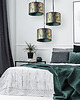 lampy wiszące Lampa Wisząca Sufitowa Glamour Złoty Abażur 2