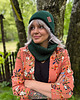 czapki damskie Bawełniana czapka beanie logo ekoskórka Zielony 5