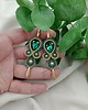 kolczyki soutache Szmaragdowe zielone złote kolczyki sutasz, kolczyki na wesele 1