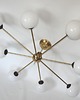 lampy wiszące Żyrandol Stilnovo style lata 60. Mosiądz, metal i szkło 8x E14 Vintage 3