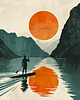 plakaty Plakat - Man on a paddle 2