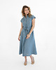 sukienki midi damskie Lniana Sukienka MARIGOLD dusty blue 2