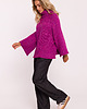 swetry damskie  Sweter z golfem i szerokimi rękawami - amarantowy(M-822) 4