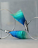 kolczyki wire wrapping Srebrne kolczyki koła turkusowe 3